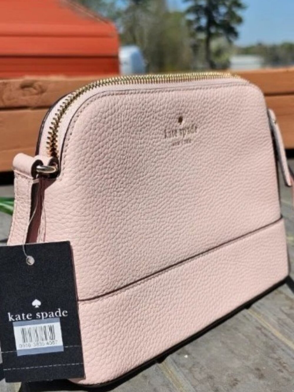 NEW Kate Spade Southport Ave Hannah Leather Crossbody Rose Smoke NWT